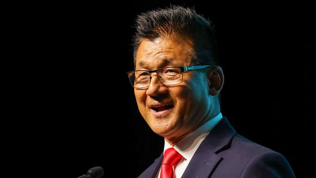 Labor MP Sam Lim speaks at a citizenship ceremony at Perth Convention Centre. Picture: Colin Murty