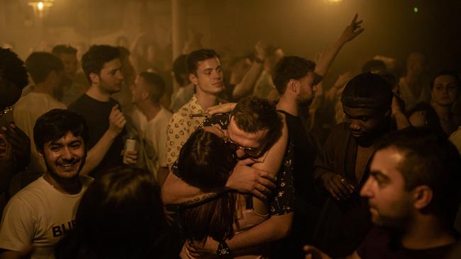 Two people hug in the middle of the dancefloor at Egg London nightclub in the early hours of July 19 as London opened up. Picture: Getty Images