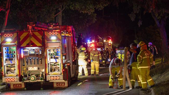 Firefighters tackled a hazardous chemical fire in Wantirna South. Picture: Wayne Taylor