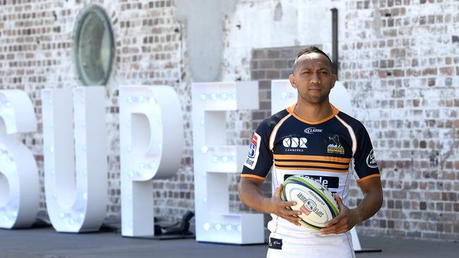 BRISBANE, AUSTRALIA - FEBRUARY 11:  Christian Lealiifano of the Brumbies poses for a photo during the 2018 Super Rugby Season Launch at Brisbane Powerhouse on February 11, 2018 in Brisbane, Australia.  (Photo by Bradley Kanaris/Getty Images)