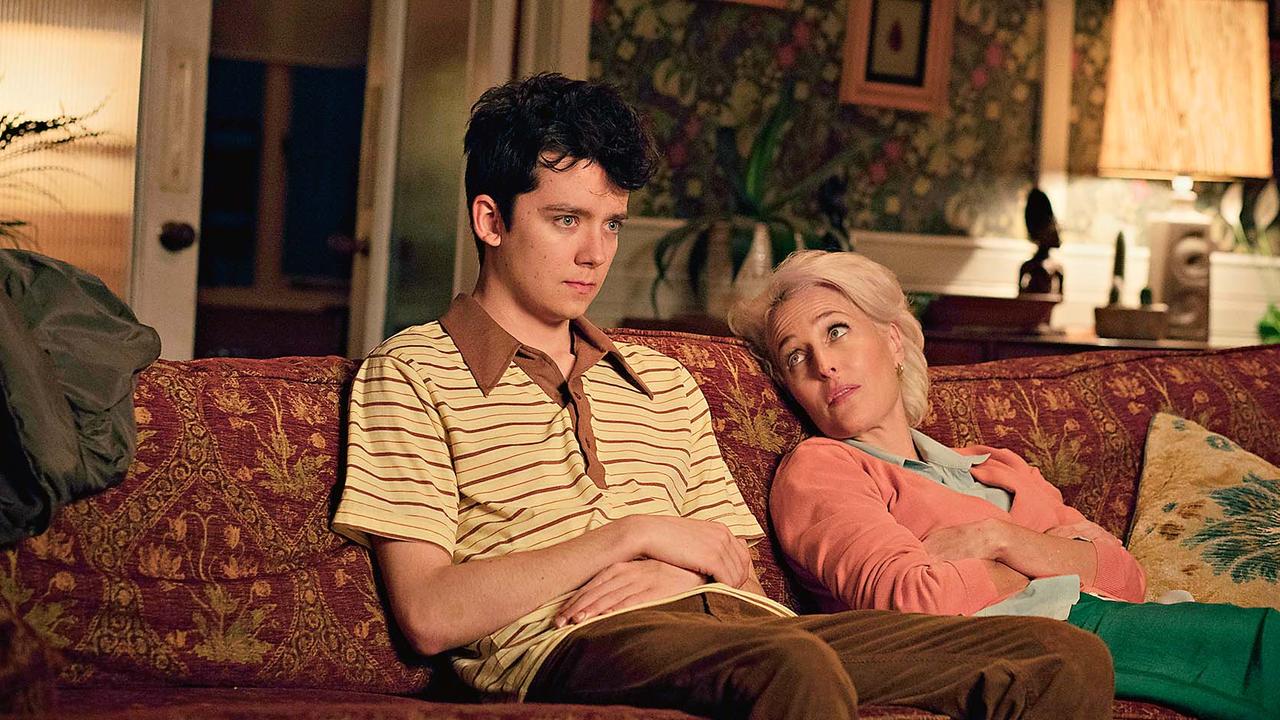 Gillian Anderson and Asa Butterfield in season one. Picture: Netflix.