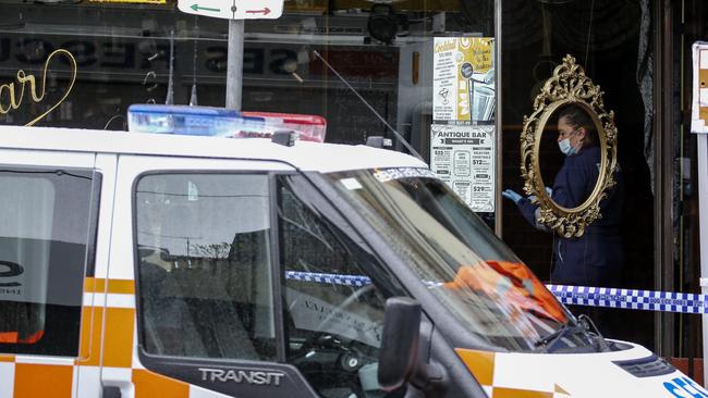 The scene of the deadly encounter at Antique Bar in Elsternwick. Picture: Ian Currie