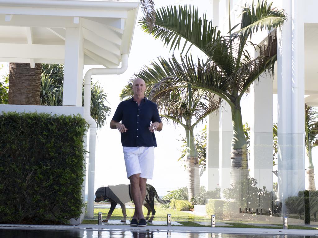 Tony Smith, pictured at his former Gold Coast mansion, which he sold for $25 million. Picture: Russell Shakespeare