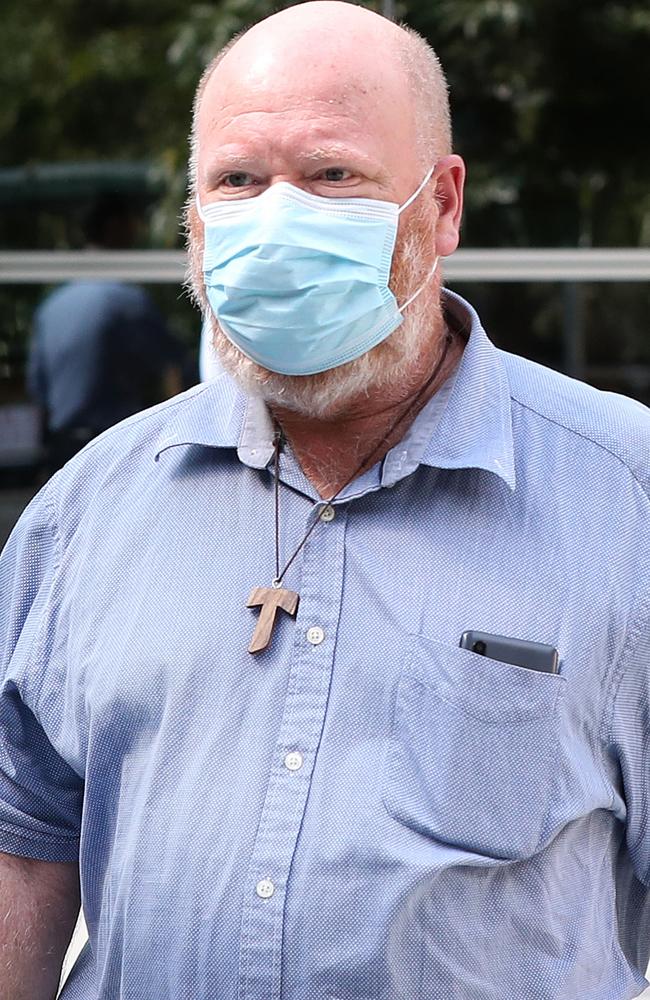 John Joseph Power leaving Brisbane Magistrates Court after an earlier mention on the charges. Picture: Tara Croser