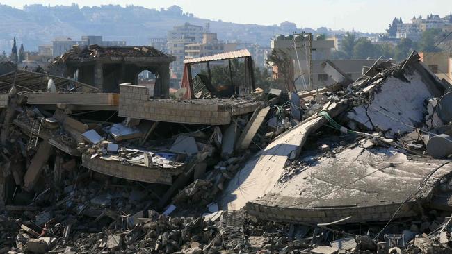 A picture shows a building which was destroyed during the war between Hezbollah and Israel, in the southern Lebanese city of Nabatieh on December 1, 2024. Picture: AFP