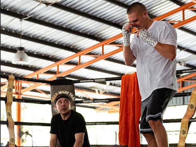 Kostya and Tim Tszyu in Thailand earlier this year. Picture: Supplied