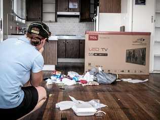 DISGUSTED: Home owner Tannyth Shackell looks on at the Dirty Nappies, rubbish and food scraps left behind by tenants in her Gatton rental property. Picture: Ali Kuchel