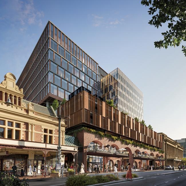 The Adelaide Central Market Arcade redevelopment from Gouger Street. Picture: ICD Property/Woods Bagot