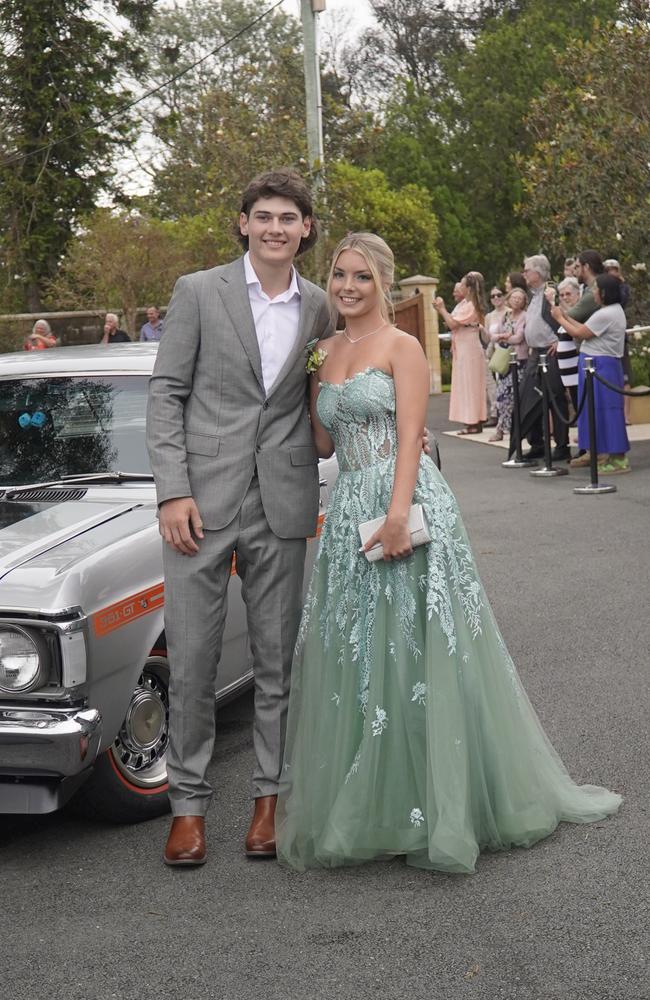 Students arriving in style for the 2024 Glasshouse Christian College formal at Flaxton Gardens.