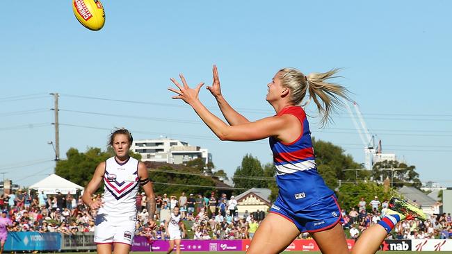 The AFL wants to create a more open game to allow AFLW stars like Bulldog Katie Brennan to shine.