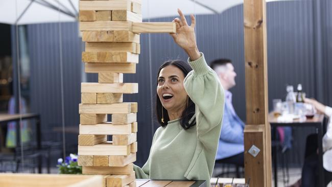 Not just for kids, adults can also enjoy giant Jenga at Grunthal Brew. Picture: supplied