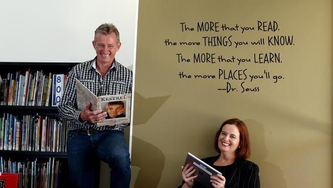 Condev Director Steve Marais with Somerset College E-Library Dean of Information Technologies Lisa Thomson. Picture: David Clark.