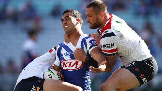 Reimis Smith scored two tries for the Bulldogs. Picture: AAP