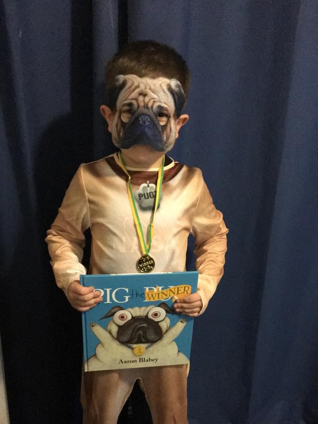 Wyatt Reeves dressed as ‘Pig the Winner”. Picture: Emily Reeves