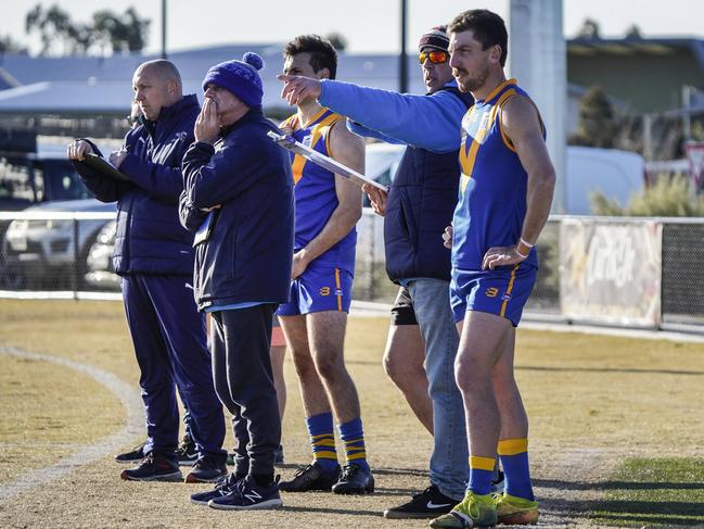 Cranbourne coaches on Saturday. Picture: Valeriu Campan