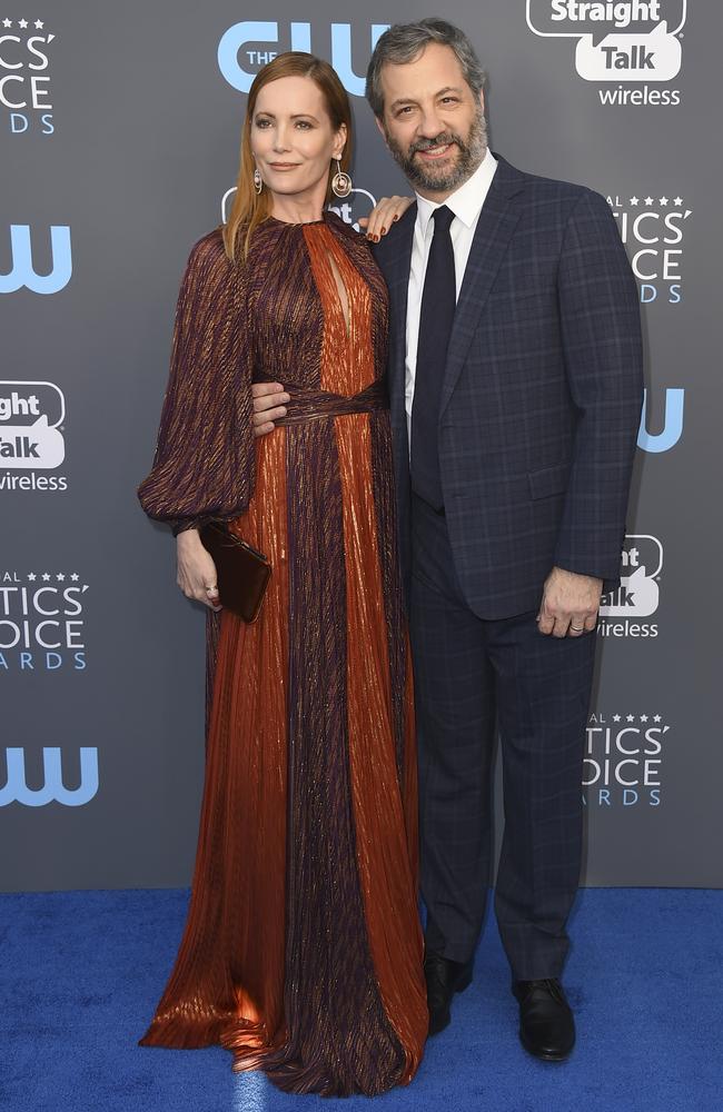 Leslie Mann and Judd Apatow attend The 23rd Annual Critics’ Choice Awards at Barker Hangar on January 11, 2018 in Santa Monica, California. Picture: AP