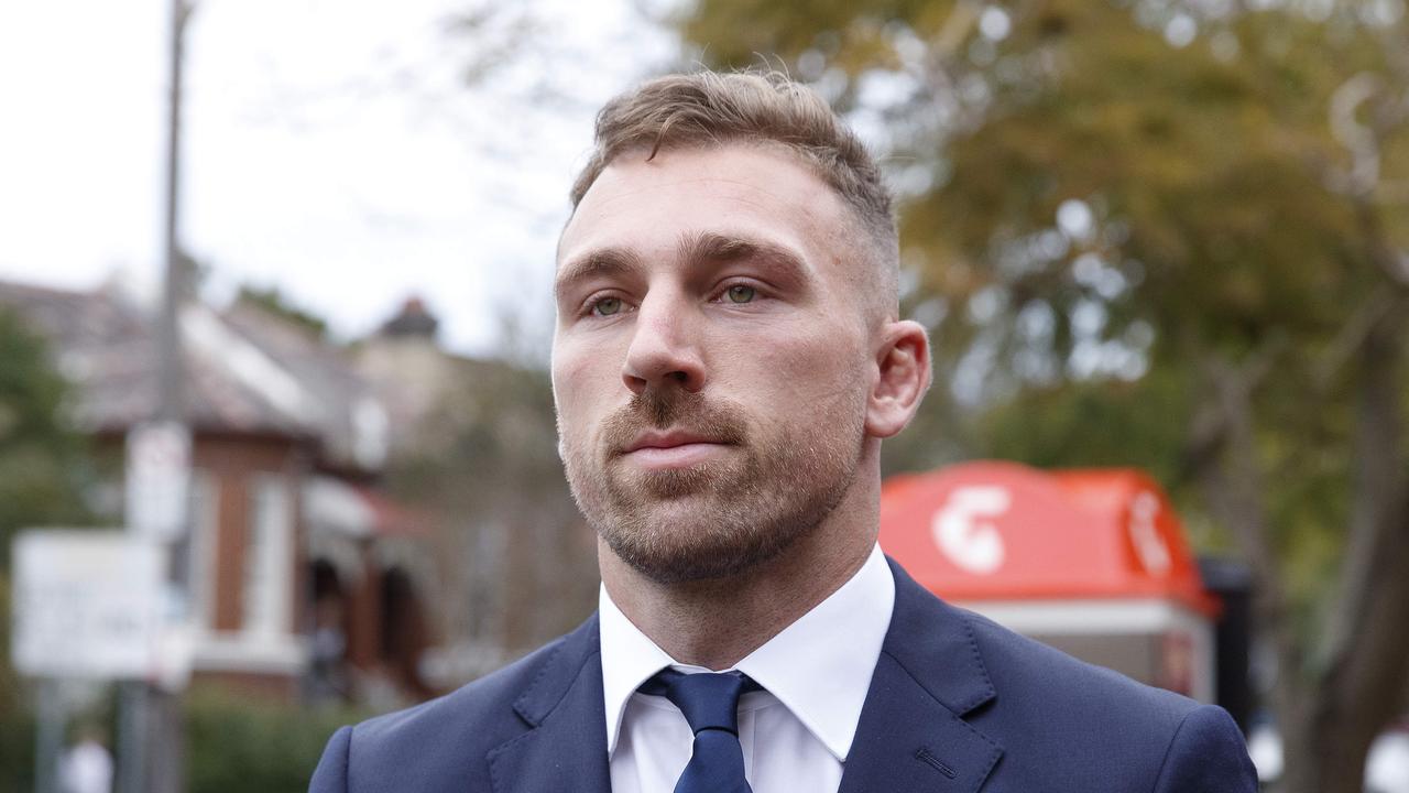 NRL footballer, Bryce Cartwright pictured leaving Waverley Court. Picture: NCA NewsWire / David Swift