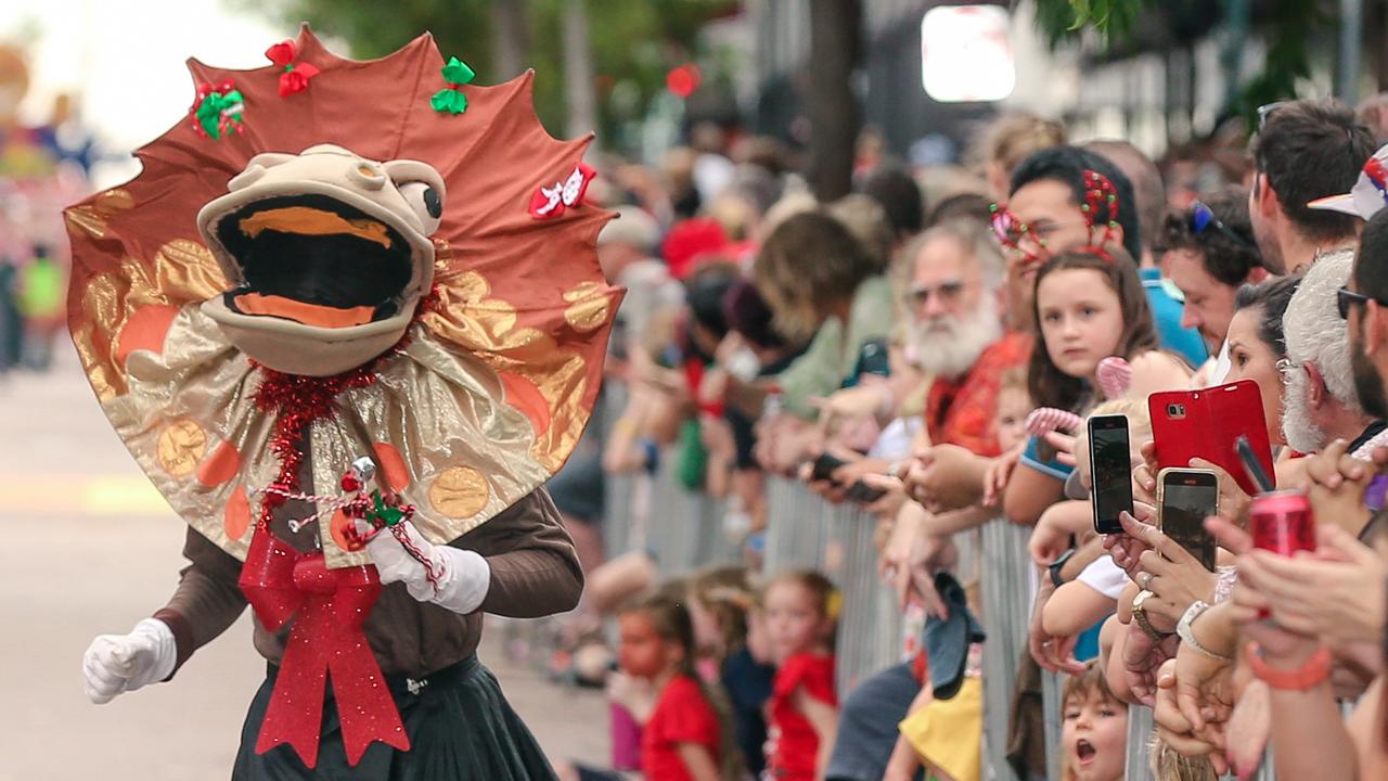 Lizzie the Lizard in the annual Christmas Pageant and Parade down the Esplanade and Knuckey Streets. Picture: Glenn Campbell