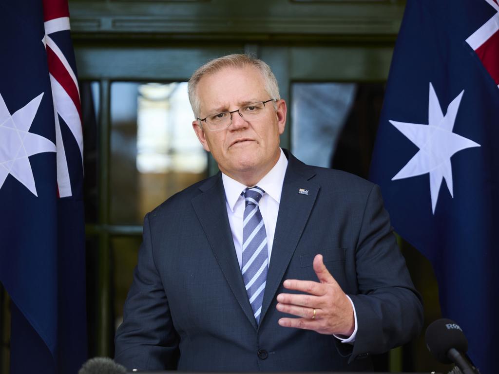 Australian Prime Minister Scott Morrison supports a plan to reopen international travel in NSW possibly by November. Picture: Getty Images