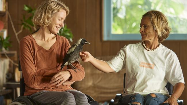 Naomi Watts with Sam Bloom in the Blooms’ northern beaches home.