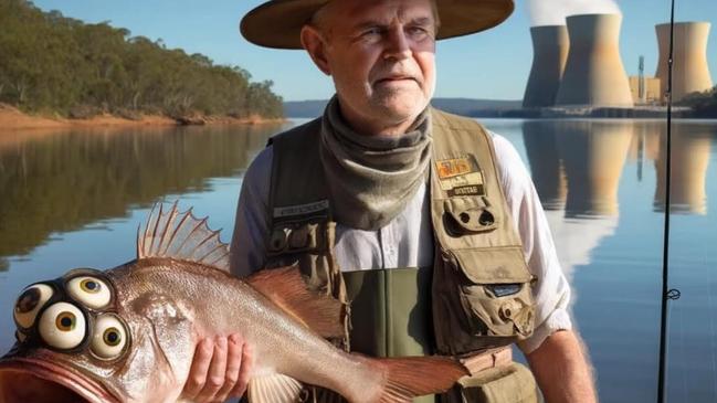 Labor MP Dan Repacholi has posted a meme of a three-eyed fish suggesting the Coalition’s nuclear plan is environmentally dangerous. The Opposition said this undermines AUKUS. Picture: Instagram