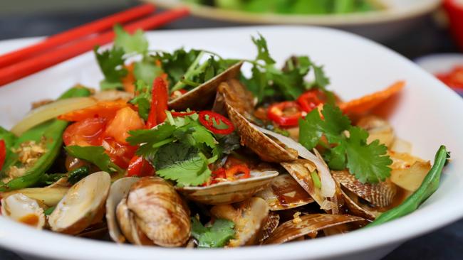 Enjoy some pipis with chilli jam. Picture: Jenifer Jagielski