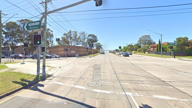 The intersection of the Cumberland Highway and Hamilton Road in Fairfield West where the road-rage occurred. Picture: Google Maps