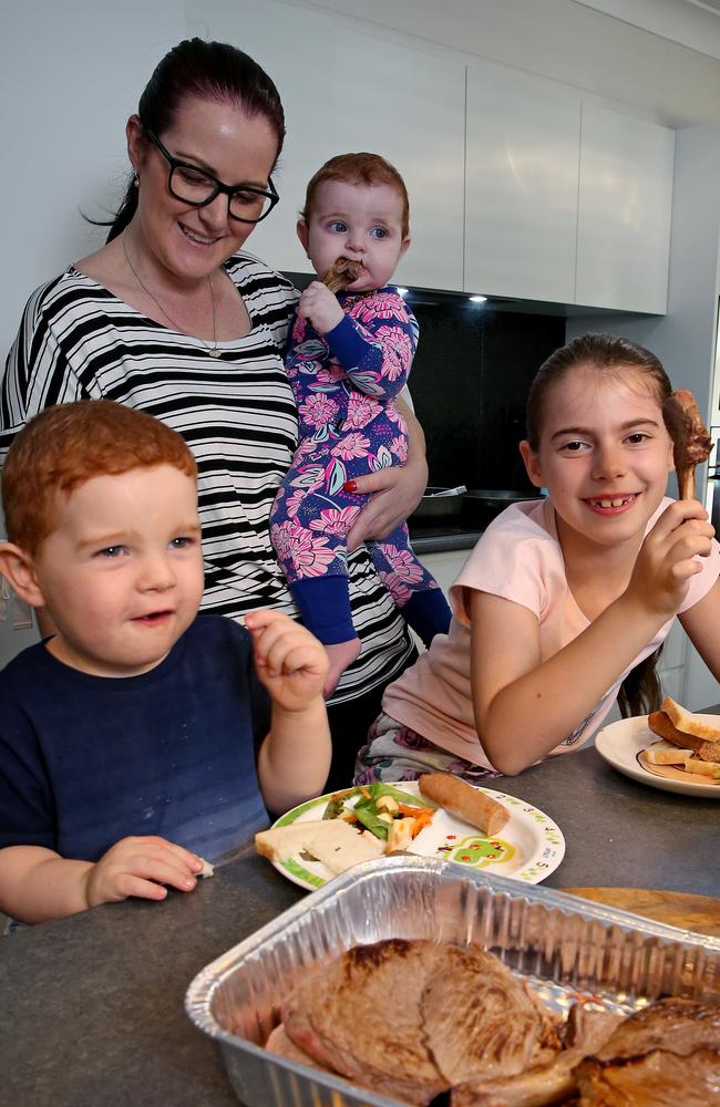 Penrith mother of three Belle Goldie has been searching supermarket shelves at night to find the cheapest meats possible. Picture: Toby Zerna