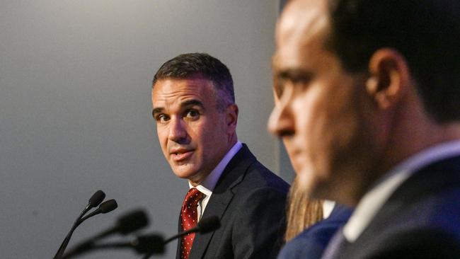 SA Premier Peter Malinauskas, left, and Opposition Leader Vincent Tarzia. Picture: Brenton Edwards