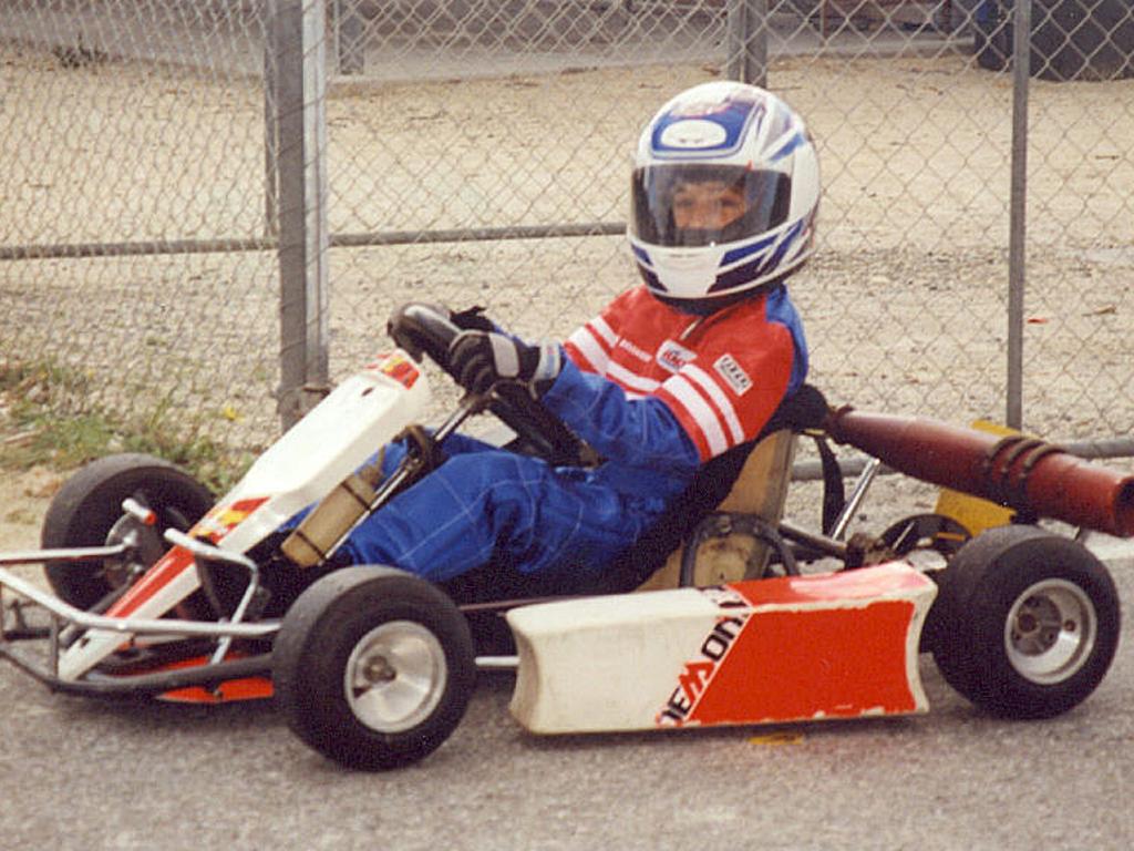 A young Daniel Ricciardo when winning go-karting events.