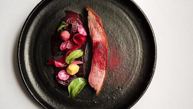 Great Ocean Duck served with beetroots.