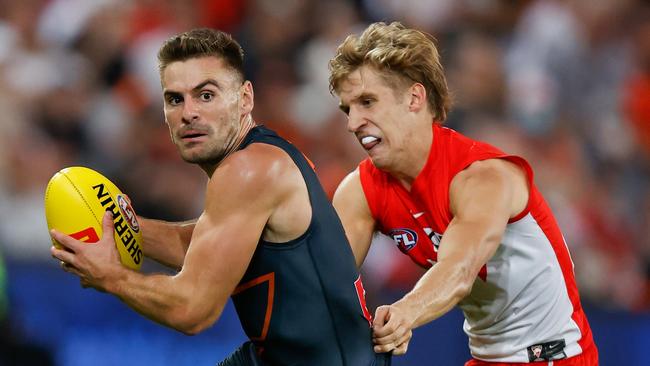 Stephen Coniglio was in significant pain when he returned late last season but is injury free this year. Picture: Getty Images