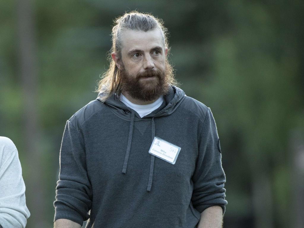 Mike Cannon-Brookes, chief executive of Atlassian, implored Scott Morrison to take great action on climate change. Picture: Drew Angerer/Getty Images