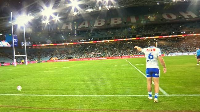 Matt Burton protests after being interrupted by the fan.