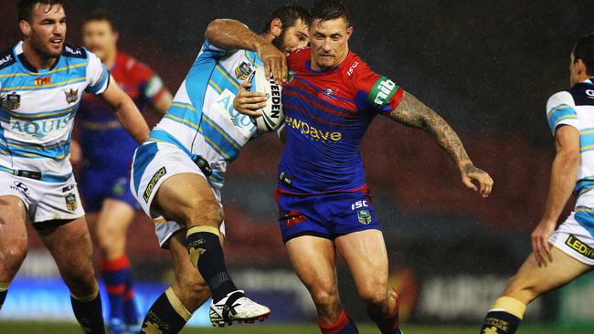 Tariq Sims on the charge for the Knights.