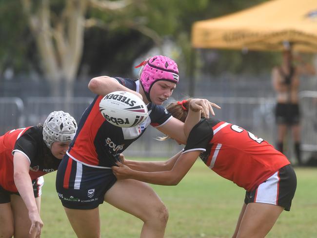 Kirwan State High School hosts St Patrick's College, Mackay, in round 1 of the 2025 Aaron Payne Cup. Senior Girls. Picture: Evan Morgan