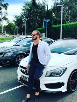 Brendan Baker bragged his Mercedes Benz cost what some people earn in a year. Picture: Facebook