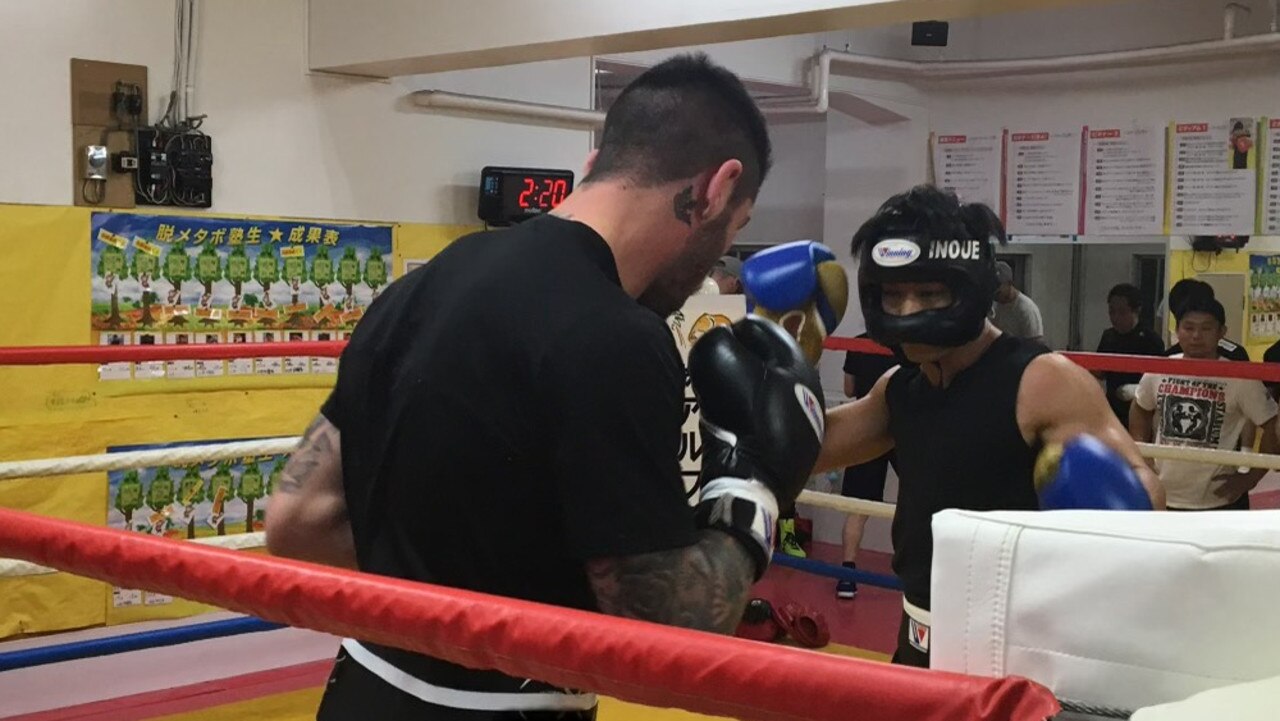 Michael Zerafa sparring Takeshi Inoue in 2016.