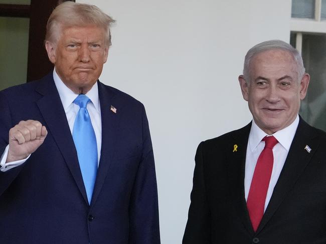 President Donald Trump greets Israeli Prime Minister Benjamin Netanyahu as he arrives at the West Wing of the White House, Tuesday, Feb. 4, 2025, in Washington. (AP Photo/Alex Brandon)