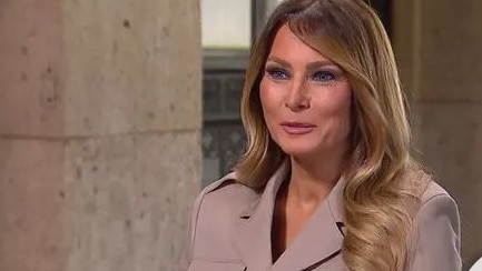 Melania Trump sat down with Fox &amp; Friends Weekend co-host Pete Hegseth. Picture: Fox