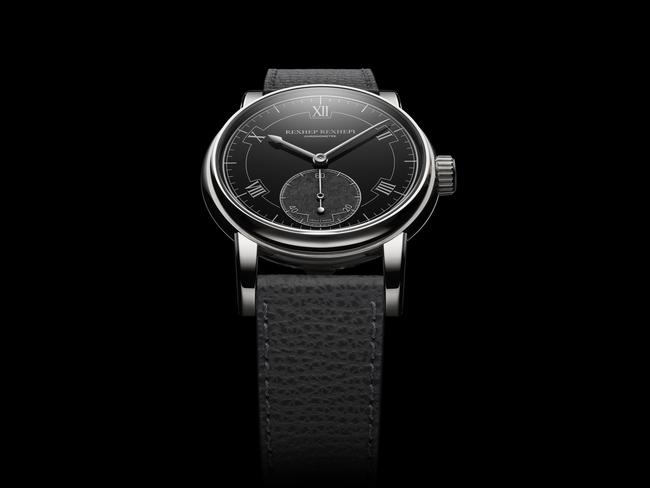 EMBARGO FOR WISH MAGAZINE. 06 DECEMBER 2024. Akrivia stainless steel and leather-strap Rexhep Rexhepi Chronometre Contemporain II watch. Photo: Supplied