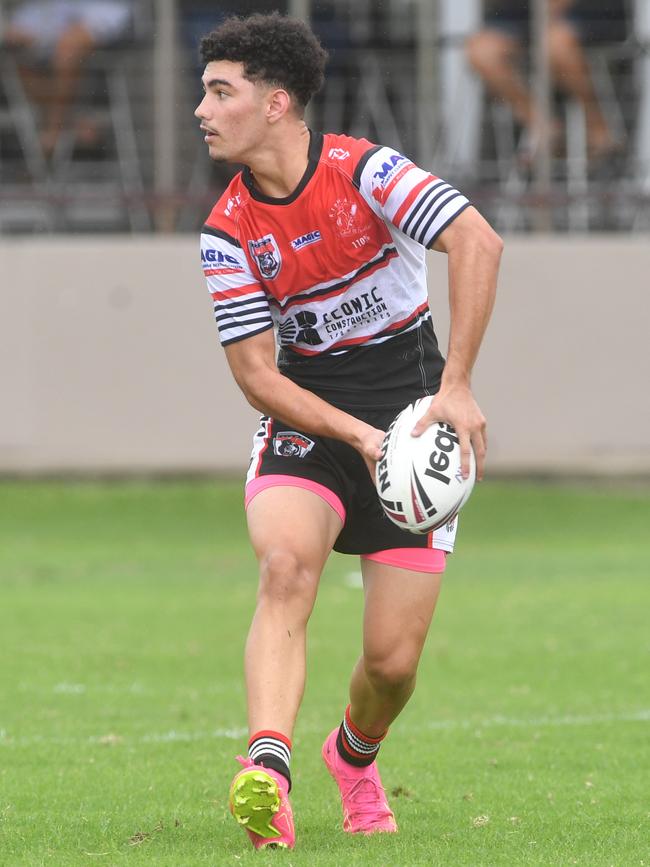 Kirwan High against Ignatius Park College in the Northern Schoolboys Under-18s trials at Brothers Rugby League Club in Townsville. Marley Proctor. Picture: Evan Morgan