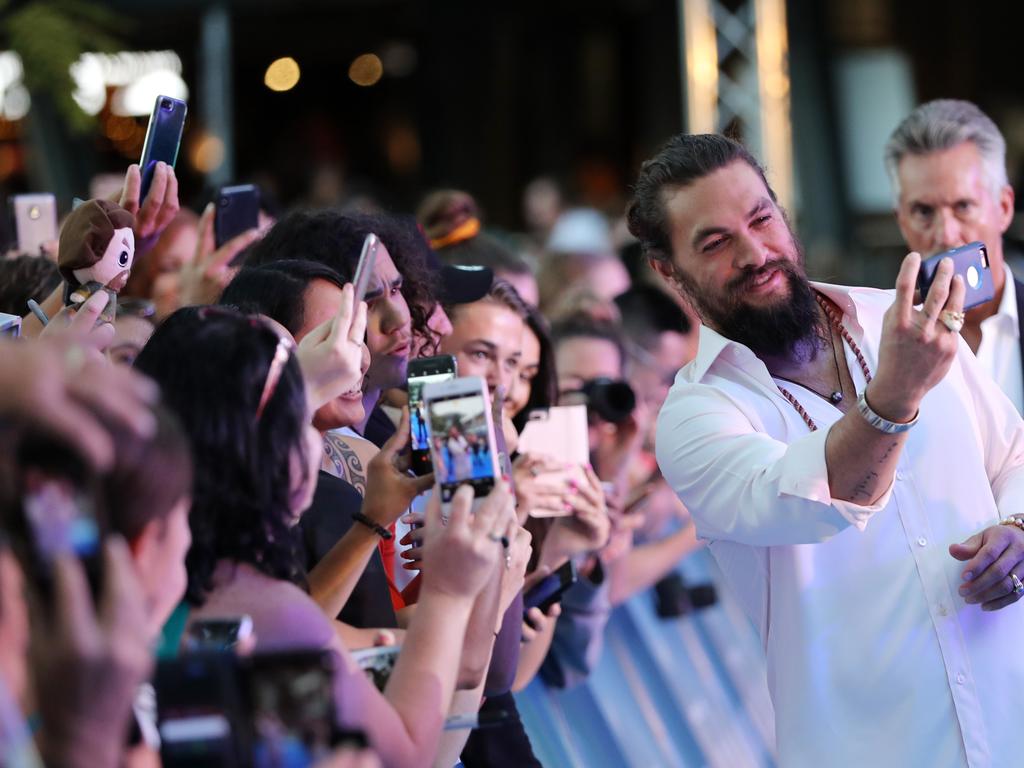 Aquaman movie - Gold Coast. Jason Momoa at the Australian premiere of Aquaman. Picture: NIGEL HALLETT