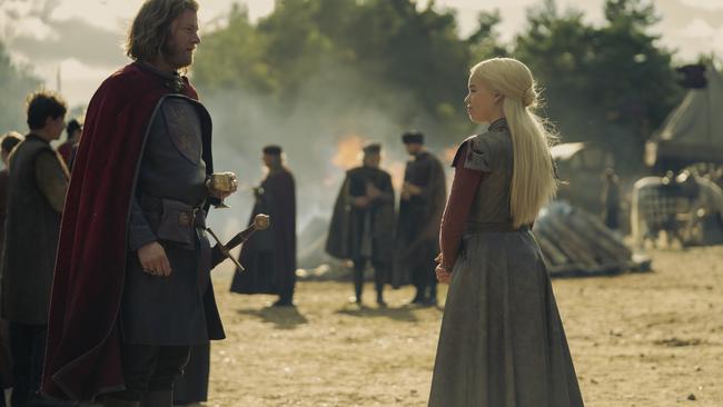 I’ll tell you where there isn’t sexual tension: between Rhaenyra and Jason. Picture: HBO/Binge/Foxtel