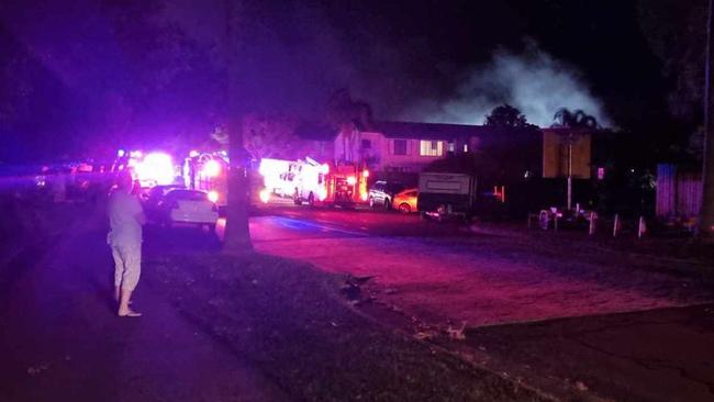 Emergency crews at a house fire on Tepequar Drive, Maroochydore: Photo: Trent Lister