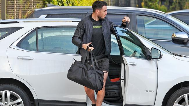 Darius Boyd arrives at Broncos training this week. Picture: John Gass