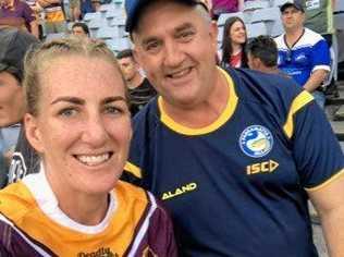 Anthony "Bomber'' Breeze and victorious Brisbane Broncos captain Ali Brigginshaw on NRL grand final day.