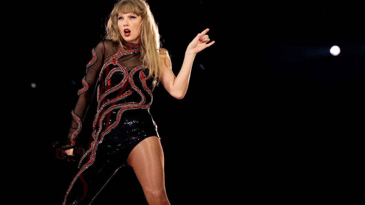 Taylor Swift performs onstage during "Taylor Swift | The Eras Tour" at SoFi Stadium on August 09, 2023 in Inglewood, California. (Photo by Kevin Winter/TAS23/Getty Images)