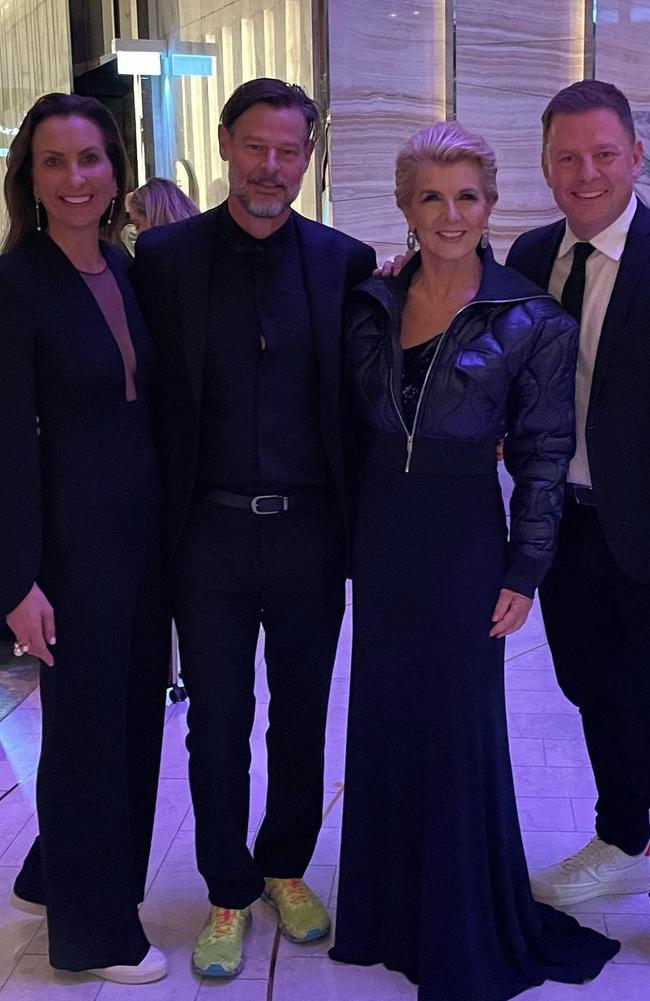 Julie Bishop Instagram post from the Side Street Medics Gala. Picture: Instagram