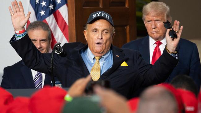 Rudy Giuliani has also been charged, along with 18 other defendants. Picture: AFP.